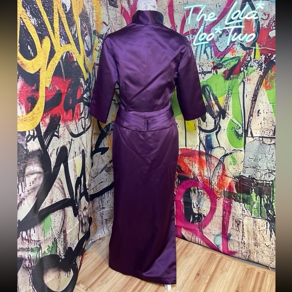 Impression Bridal Purple Satin 3pc Evening Mother of Bride Mother of Groom Dress - Picture 9 of 12